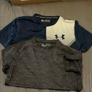 Set of 2 boys XL Under Armour Blue and Gray Short Sleeve Tees